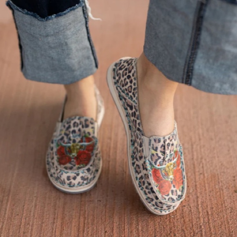 Ariat Rodeo Quincy Slip on Cheetah Leopard Loafer